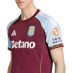 adidas Mcginn Men's Aston Villa Home Jersey 25/26 w/ NRFR + EPL Patches (Maroon/Blue)