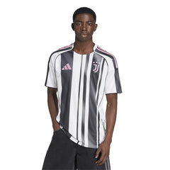 adidas Men's Juventus Yildiz Home Jersey w/ Serie A Patch 25/26 (White/Black/Pink)