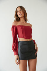 Haley Puff Sleeve Corset Top