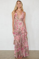 Imogen Mesh Tiered Maxi Dress