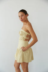 Indie Open Back Linen Mini Dress