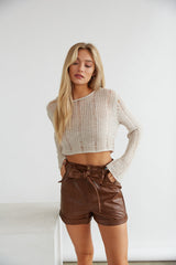 Kassidy Belted Faux Leather Shorts