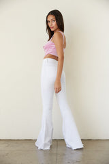 Niles Distressed Flare Jeans in White