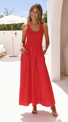 Maia Maxi Dress - Red