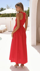 Maia Maxi Dress - Red