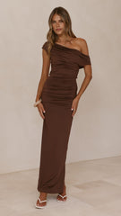 Lolita Maxi Dress - Coffee