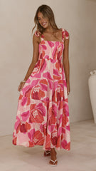 Maille Tiered Maxi Dress - Rosalie Print