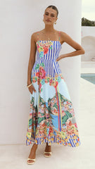 Clara Maxi Dress - Positano Blue