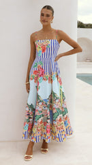 Clara Maxi Dress - Positano Blue