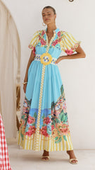 Bloom Maxi Dress - Positano Blue