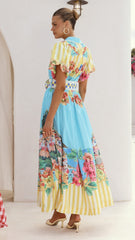 Bloom Maxi Dress - Positano Blue