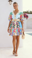 Tasha Mini Dress - Positano Blue