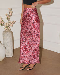 Between Dusk Satin Paisley Maxi Skirt