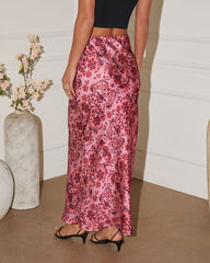 Between Dusk Satin Paisley Maxi Skirt