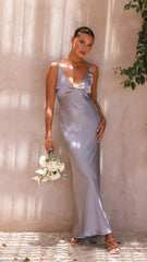 Ziah Maxi Dress - Steel Blue