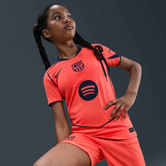 Nike Youth FC Barcelona T90 Third Jersey 25/26 (Bright Mango/Midnight Navy)