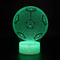 Football Club Logo Ball 3D Illusion LED Lamp – Multiple Variants