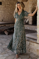 Leslie Velvet Maxi Dress | Sage + Silver