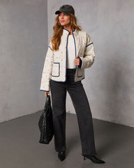 Warm Hearts Quilted Heart Print Jacket