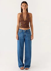 Malachi Beaded Top - Chocolate
