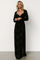 Mable Velvet Maxi Dress | Black