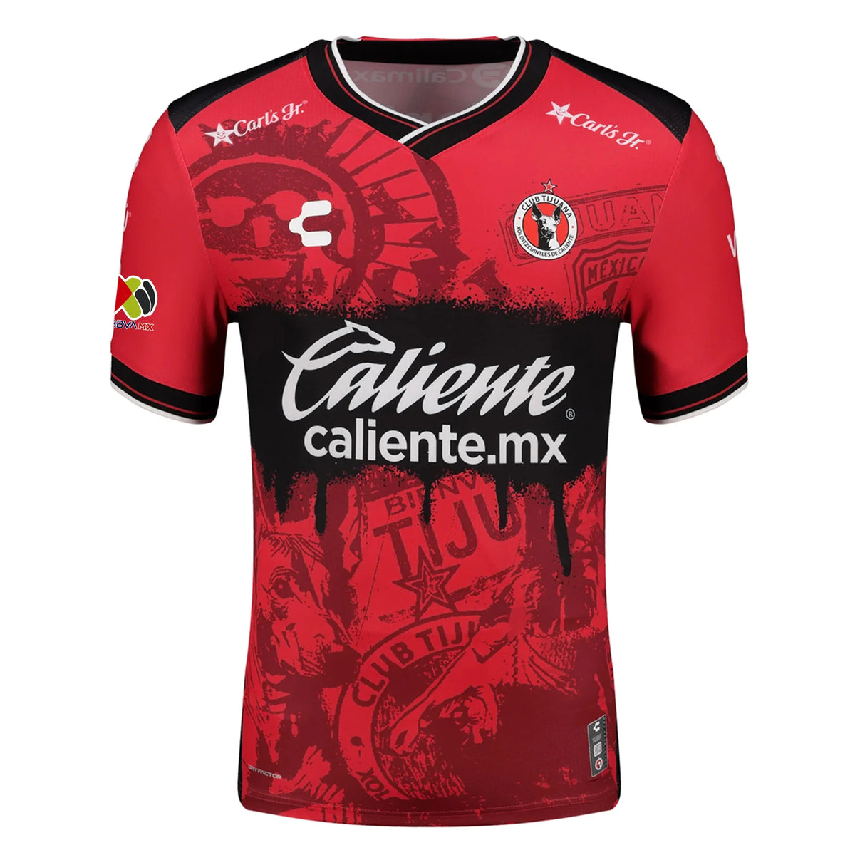 Charly Men's Club Tijuana Xolos Home Jersey 25/26 w/ BBVA MX Patch (Red/Black)