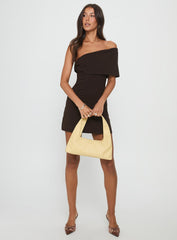 Laurencia One Shoulder Mini Dress Chocolate
