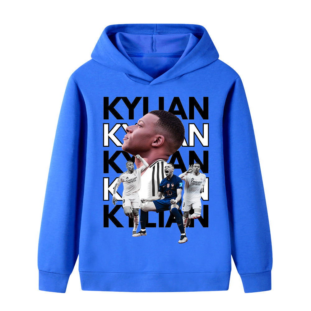 Kids’ Kylian Mbappe Football Design Hoodie – Multiple Variants