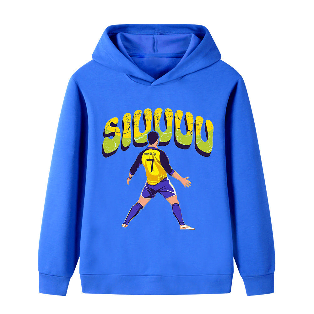 Kids’ Cristiano Ronaldo Siuuu Football Hoodie – Multiple Variants