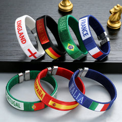 National Football Team Fan Bracelet – Flag Wristband - Multiple Options