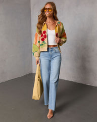 Fresh Picks Graphic Front Tie Sweater