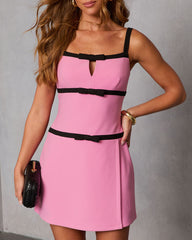 Effortless Poise Contrast Bow Mini Dress