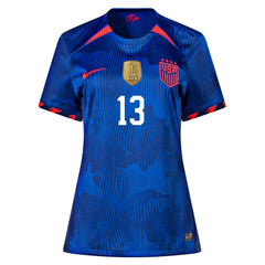 Nike Womens United States Alex Morgan 4 Star Away Jersey 23/24 w/ 2019 World Cup Champion Patch (Hyper Royal/Loyal Blue)