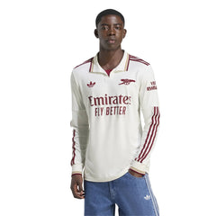 adidas Arsenal Third Long Sleeve Jersey 25/26 (White/Burgundy)