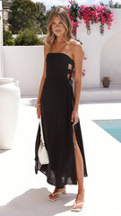 Ramona Strapless Maxi Dress - Black