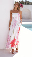 Lila Strapless Maxi Dress - Wildflower Pink