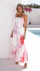 Lila Strapless Maxi Dress - Wildflower Pink