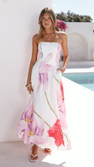 Lila Strapless Maxi Dress - Wildflower Pink