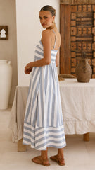 Baylee Midi Dress - Blue Stripe