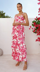Odilia Maxi Dress - Pink/White Floral