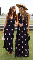 Jianna Maxi Dress - Black/Cream Polka