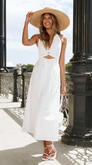 Wesley Halter Neck Maxi Dress - White