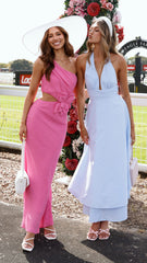 Kathy Halter Neck Maxi Dress - Light Blue