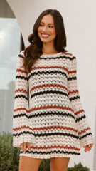 Bron Mini Dress - Natural Stripe