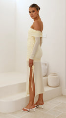 Isadora Off Shoulder Maxi Dress - Yellow