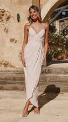 Charlotte Draped Maxi Dress - Ivory