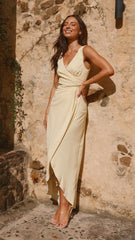 Pamela V Neck Maxi Dress - Yellow