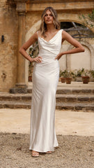 Iris Asymmetrical Maxi Dress - Ivory