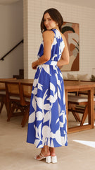 Hadas Maxi Dress - Cobalt/White Print