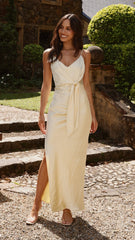 Yasmeen Tie Front Maxi Dress - Yellow